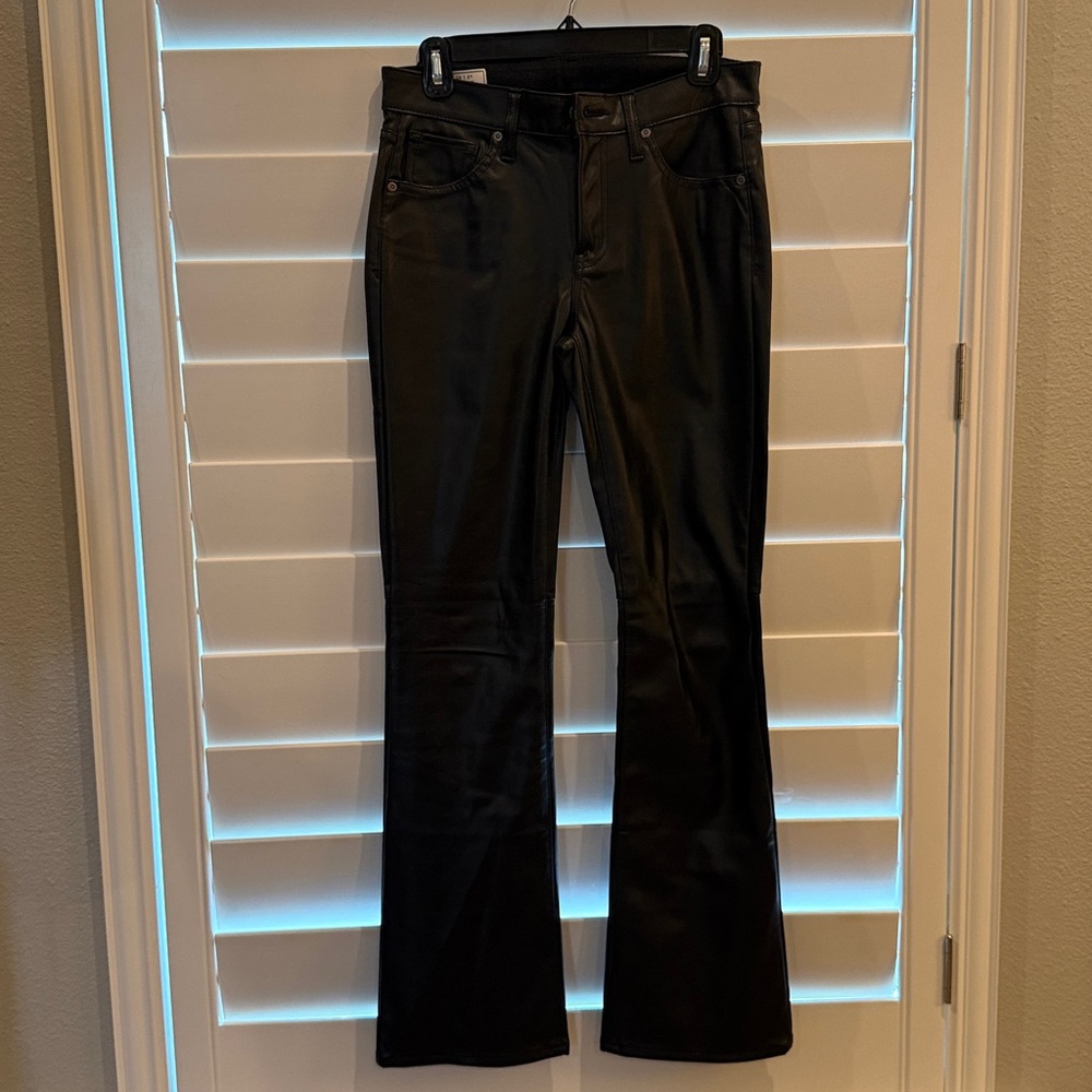 GAP Black Baby Boot Mid Rise Faux Leather Pants